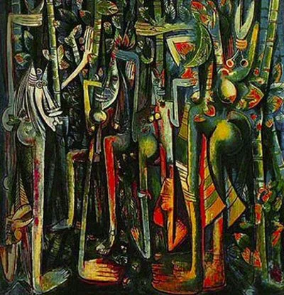 XÂU CHUỖI THƠ: CHUYỆN TÌNH NGƯỜI BÁN VÉ SỐ Negritude Painting, "La Jungla" by Cuban-born Afro-Chinese Painter Wilfredo Lam