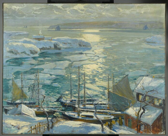 Jonas Lie (American, 1880–1940). The Old Ships Draw to Home Again, 1920.